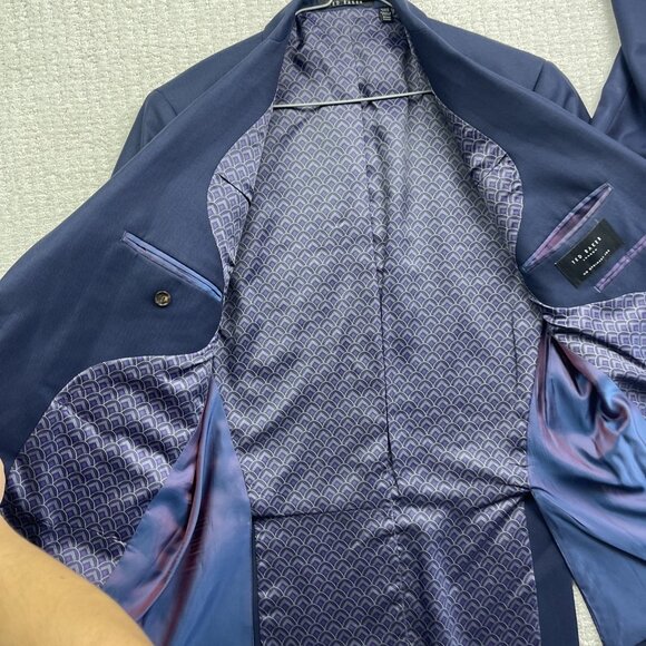 Ted Baker Navy Blue 100% Wool Joey CT Sport Coat Jacket Blazer Men's 40S - Picture 12 of 16